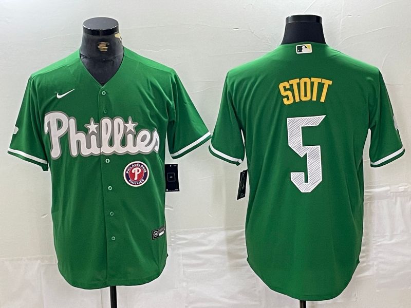 Men Philadelphia Phillies #5 Stott Green Fashion Edition Nike 2024 MLB Jersey style 2->philadelphia phillies->MLB Jersey